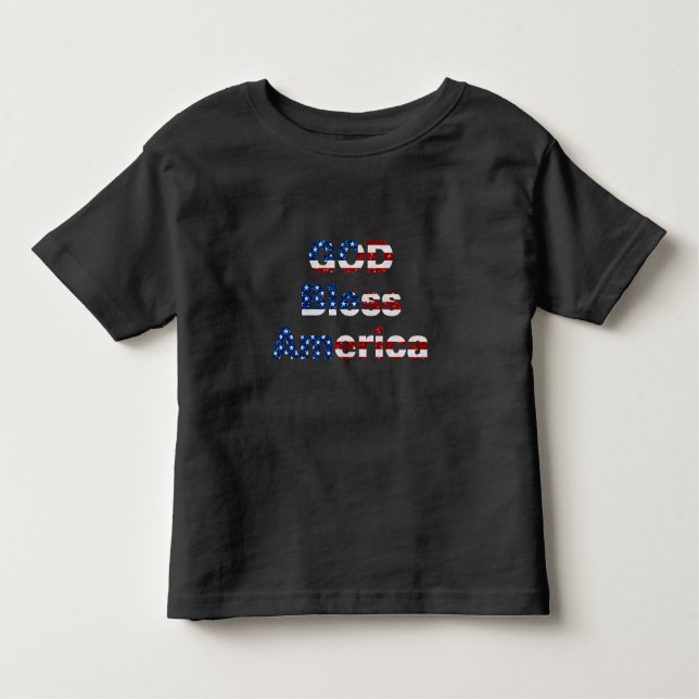 Välsigna dig Amerika den 4 juli Glitter T Shirt (Framsida)