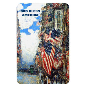 Välsigna dig Amerika. Fine Art Patriotic Magnet