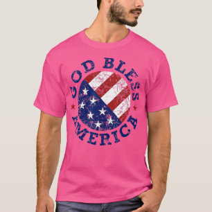 Välsigna dig Amerika Flagga 4 juli Självständighet T Shirt