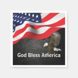 Välsigna dig Amerika Flagga och Eagle Pappersservett