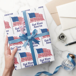 Välsigna dig Amerika Flagga Presentpapper