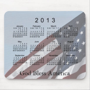 Välsigna dig Amerika för 2013 kalender Musmatta
