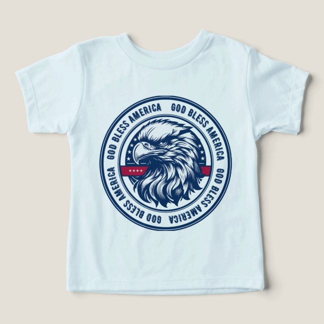 Välsigna dig Amerika, Förenta staternas örn i cirk T Shirt (Design Framsida)