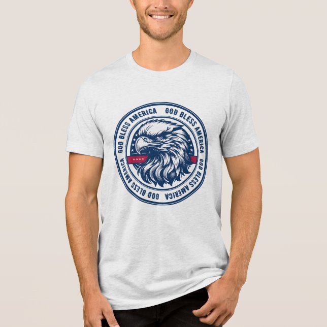 Välsigna dig Amerika, Förenta staternas örn i cirk T Shirt (Framsida)