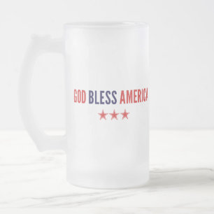 Välsigna dig Amerika Frostat Ölglas
