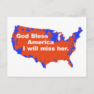 Välsigna dig Amerika, jag kommer att sakna henne - Vykort