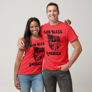 Välsigna dig Amerika, Jesus och Amerika Flagga T Shirt