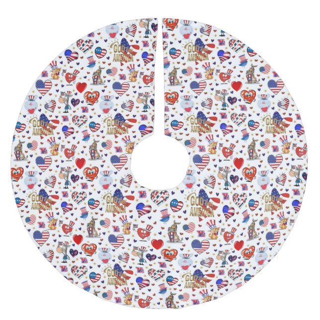 VÄLSIGNA DIG AMERIKA JULGRANSMATTA BORSTAD POLYESTER (Framsidan)