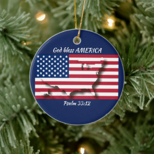 VÄLSIGNA DIG AMERIKA JULGRANSPRYDNAD KERAMIK