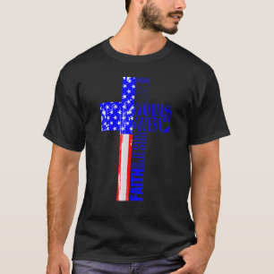 Välsigna dig Amerika, kristen 4:e juli, amerikansk T Shirt