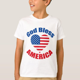Välsigna dig Amerika, kristen 4 juli Kids Tee Shirt