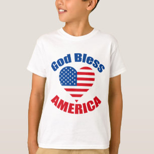 Välsigna dig Amerika, kristen 4 juli Kids Tee Shirt