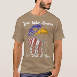 Välsigna dig Amerika Land som jag Kärlek US Flagga T Shirt