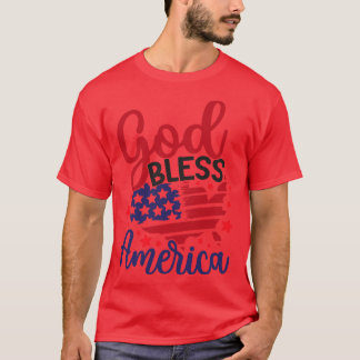 Välsigna dig Amerika Lycklig Independence day T Shirt
