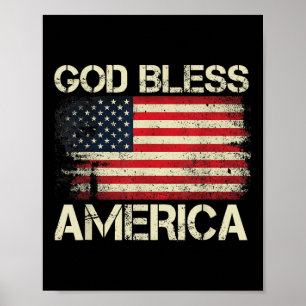 Välsigna dig Amerika med amerikanska minnesdagen f Poster