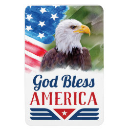 Välsigna dig Amerika med Flagga Magnet