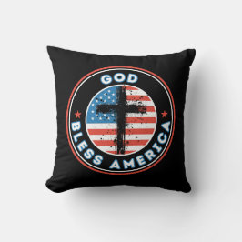 Välsigna dig Amerika med Flagga och Kor Kudde