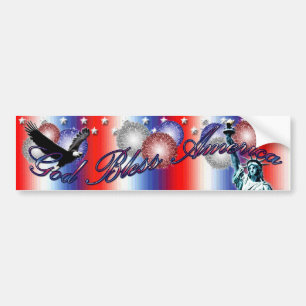 Välsigna dig Amerika Patriotic America Bumper Stic Bildekal