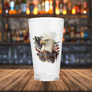 Välsigna dig Amerika Patriotic Eagle Watercolor Glaskopp
