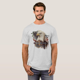Välsigna dig Amerika Patriotic Eagle Watercolor T Shirt