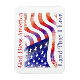 Välsigna dig Amerika Patriotic Flexible Photo Magn Magnet