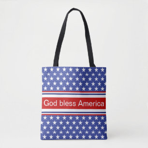 Välsigna dig Amerika Patriotic Mönster Tygkasse