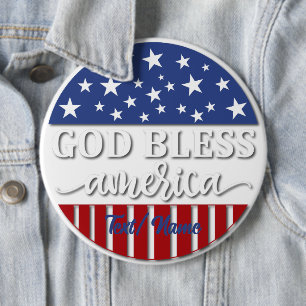 Välsigna dig Amerika, patriotisk design Knapp