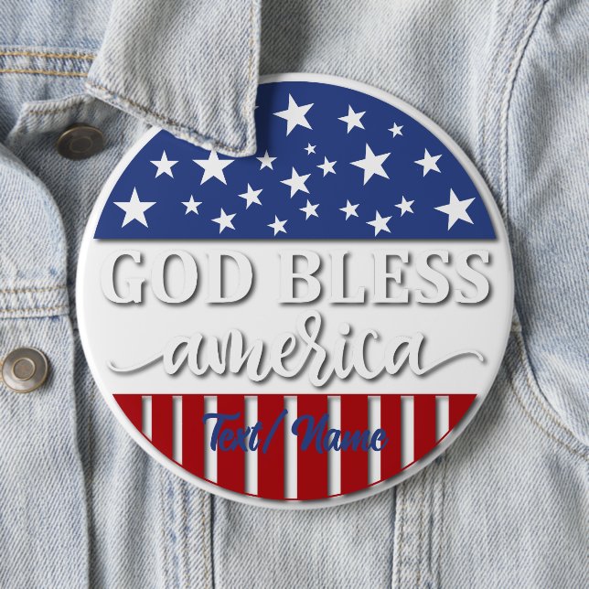 Välsigna dig Amerika, patriotisk design Knapp (In Situ)