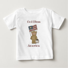 Välsigna dig Amerika - Patriotisk Nalle T Shirt