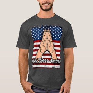 Välsigna dig Amerika Praying Händer Gospel T Shirt