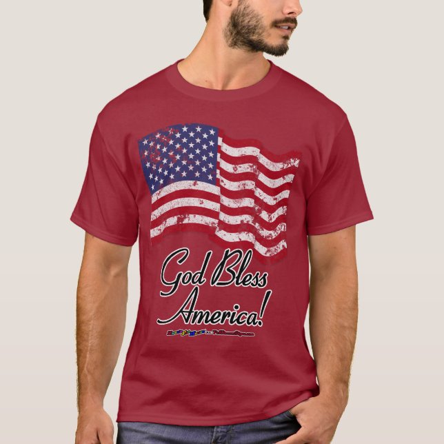 Välsigna dig Amerika! T-shirt (Framsida)