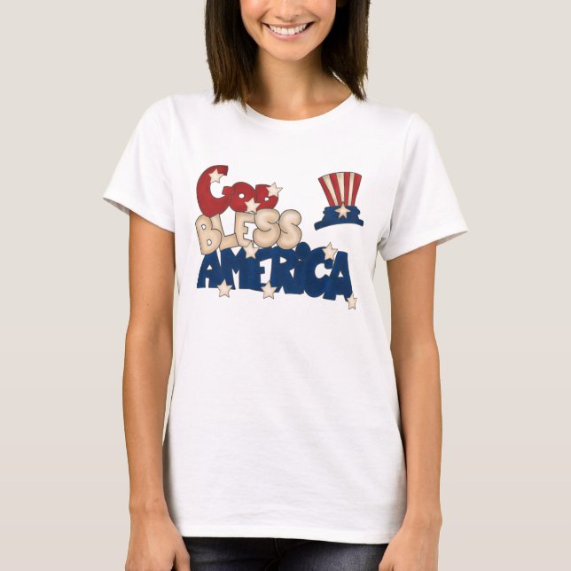 Välsigna dig Amerika T-shirt (Framsida)