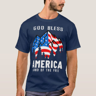 Välsigna dig Amerika USA Christian Patriot Premium T Shirt
