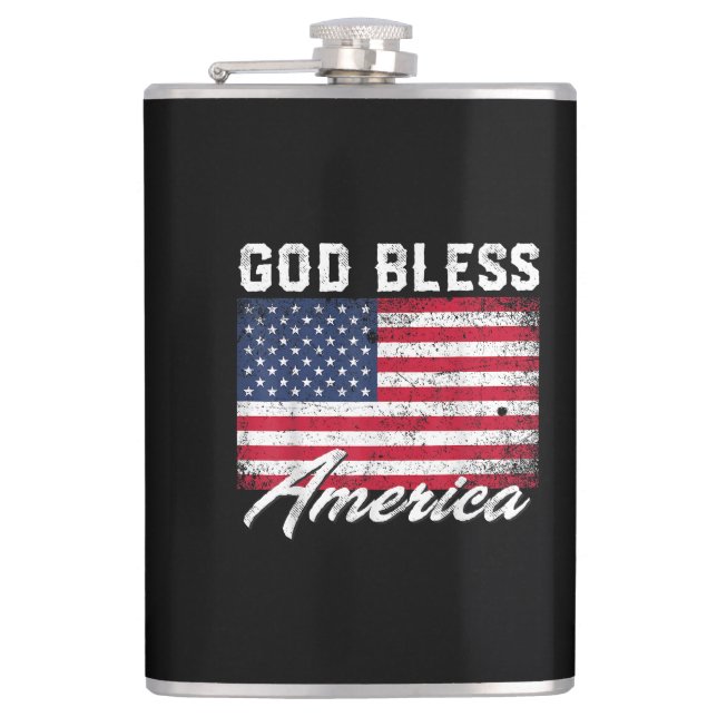 Välsigna dig Amerika USA flagga 4 juli Patriotic Fickplunta (Framsidan)