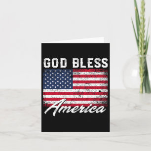 Välsigna dig Amerika USA flagga 4 juli Patriotic Kort
