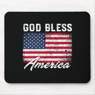 Välsigna dig Amerika USA flagga 4 juli Patriotic Musmatta