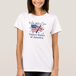 Välsigna dig Amerika USA flagga T Shirt