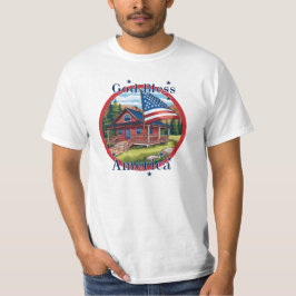 Välsigna dig Amerika USA flagga T Shirt
