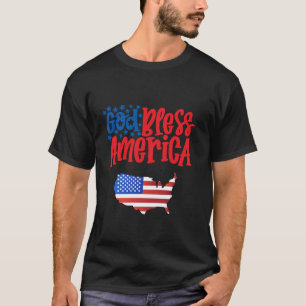 Välsigna dig Amerika USA flagga T Shirt