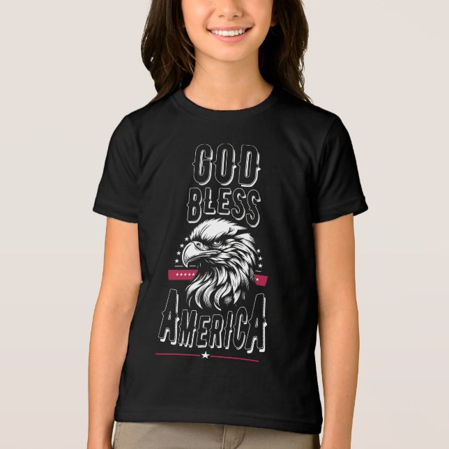 Välsigna dig Amerika, USA-örn T Shirt (Framsida)