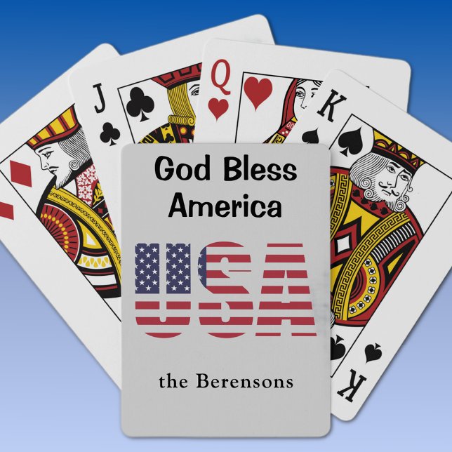 Välsigna dig Amerika USA:s Anpassningsbar Deck of  Casinokort (Skapare uppladdad)