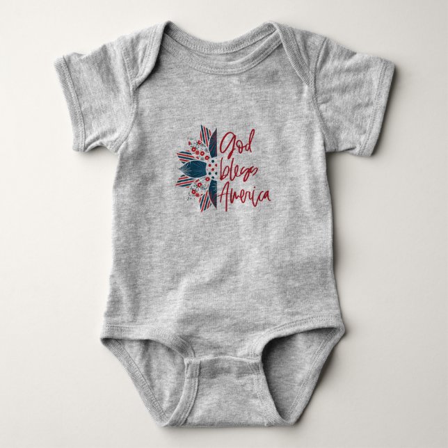 Välsigna dig Amerikanska blomman T Shirt (Framsida)