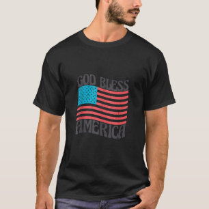 Välsigna dig Amerikanska Flagga Retro Women Manar T Shirt