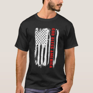 Välsigna dig Amerikanska Flagga T Shirt