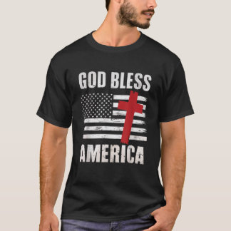 Välsigna dig Amerikanska kristna Kor Patriot USA f T Shirt