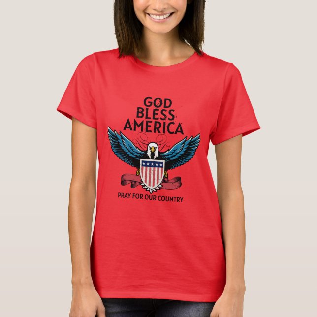 Välsigna dig Amerikanska kvinnor T-Shirt (Framsida)