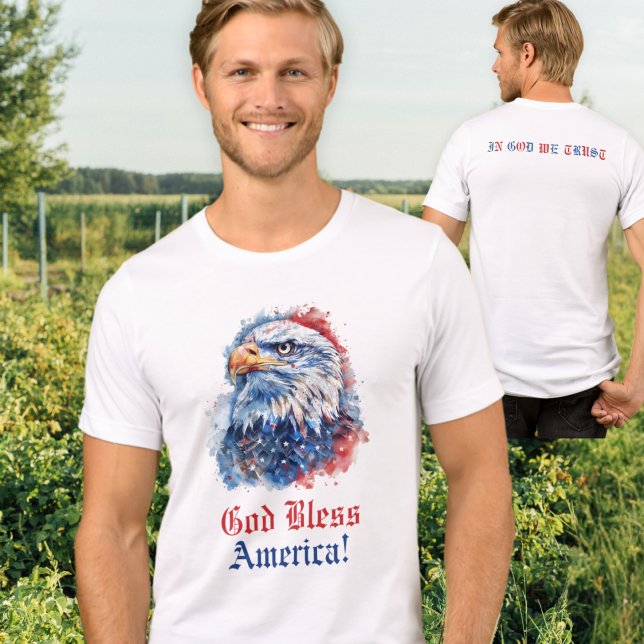 Välsigna dig Amerikanska örnen Stars Red White och T Shirt (Skapare uppladdad)