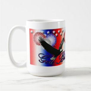 Välsigna dig Amerikanska patriotiska Muggen Kaffemugg