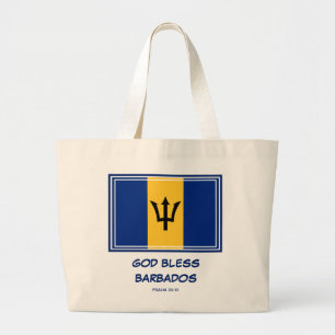 VÄLSIGNA DIG BARBADOS Patriotic Barbadian Bajan Fl Jumbo Tygkasse