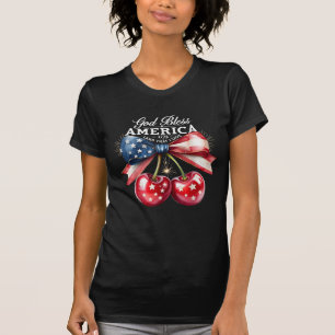 Välsigna dig Cherry Bow USA 4 juli T Shirt